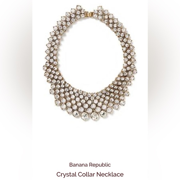 NWT LUXURY VINTAGE AUTHENTIC GLAMOUR PARTY BANANA REPUBLIC CRYSTAL NECKLACE - Picture 1 of 17